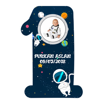 Astronot Temalı Doğum Günü Magnet