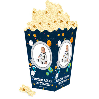 Astronot Temalı Temalı Popcorn Kutusu
