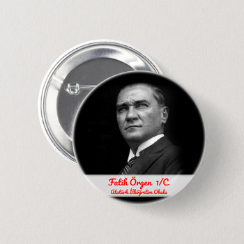 Atatürk Portre Temalı İğneli Buton Rozet