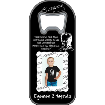 Atatürk Temalı Uzun Resimli Magnet Açacak