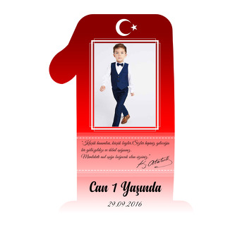 Atatürk ve Bayrak Temalı Doğum Günü Magnet