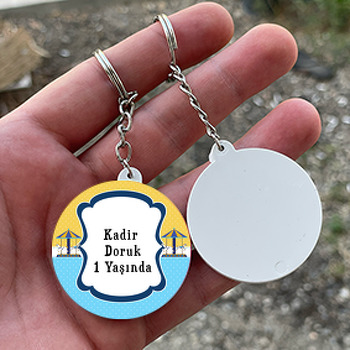 Atlı Karınca 2 Temalı Daire Plastik Anahtarlık