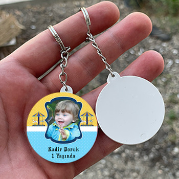 Atlı Karınca 2 Temalı Resimli Daire Plastik Anahtarlık