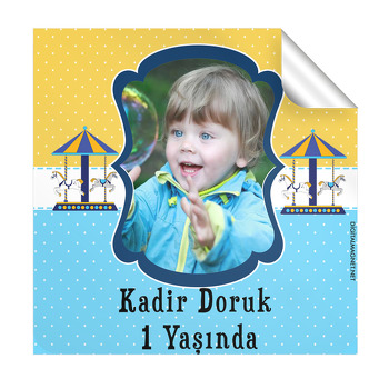Atlı karınca  Temalı Doğum Günü  Kare Etiket