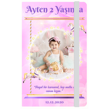 Atlıkarınca Pembe Temalı Doğum Günü Anı Defteri