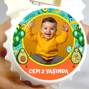 Avokado Temalı Resimli Kapak Şekilli Magnet Açacak
