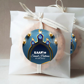 Ay ile Nazar Boncuğu ile Sünnet Temalı Sticker