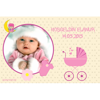 Ay Temalı Hoşgeldin Bebek Magnet