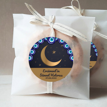 Ay Yıldız ile Nazar Boncuğu Sünnet Hatırası Temalı Sticker