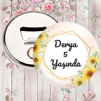 Ayçiçeği ile Geometrik Çerçeve Temalı Magnet Açacak