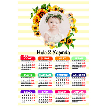 Ayçiçeği Temalı Takvim Magnet