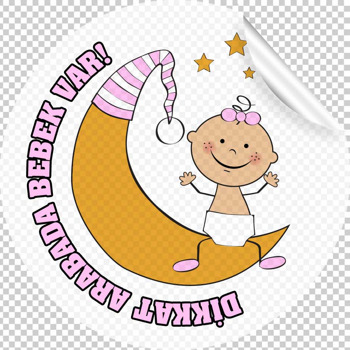 Aydede ile Kız Bebek Temalı Araç Sticker