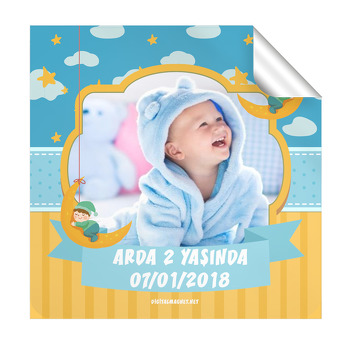 Aydede Temalı Doğum Günü  Kare Etiket