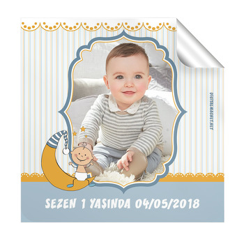 Aydede Temalı Doğum Günü  Kare Etiket