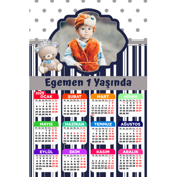 Ayıcık Erkek Temalı Takvim Magnet