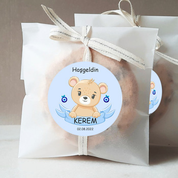 Ayıcık ile Mavi Flama Temalı Sticker