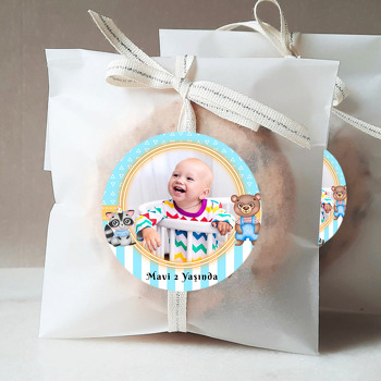 Ayıcık ile Rakun Temalı Resimli Sticker