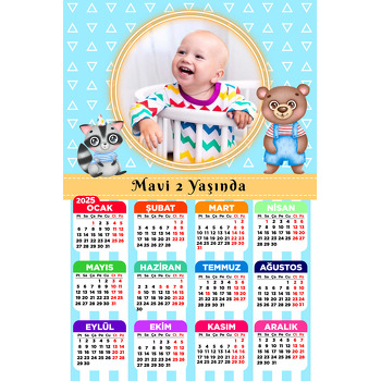 Ayıcık ile Rakun Temalı Takvim Magnet