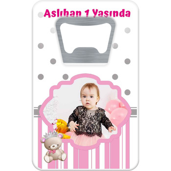 Ayıcık Kız Temalı Dikdörtgen Magnet Açacak
