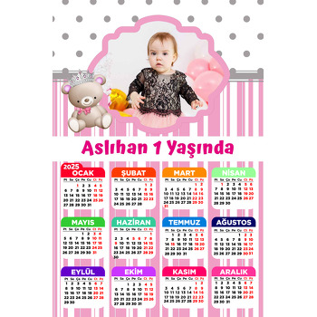 Ayıcık Kız Temalı Takvim Magnet