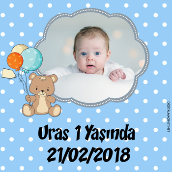 Ayıcık Temalı Kare Parti Afiş