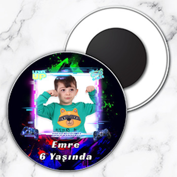 Playstation Temalı Resimli Daire Plastik Magnet