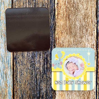 Baby Shower Fil Temalı Doğum Günü Magnet