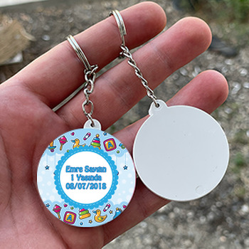Baby Toy Temalı Daire Plastik Anahtarlık