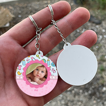  Baby Toy Temalı Resimli Daire Plastik Anahtarlık