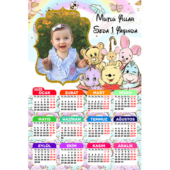 Baby Winnie The Pooh Temalı Takvim Magnet
