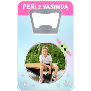 Baby Yoda Temalı Resimli Dikdörtgen Magnet Açacak
