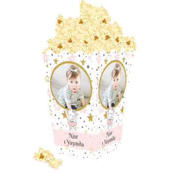 Balerin Fil Temalı Resimli Popcorn Kutusu