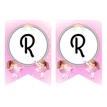 Balerin ile Pembe Kurdele Temalı Flama Banner