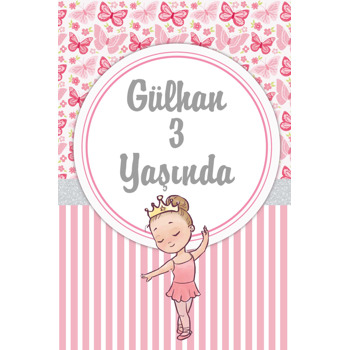 Balerin Temalı Doğum Günü Afiş