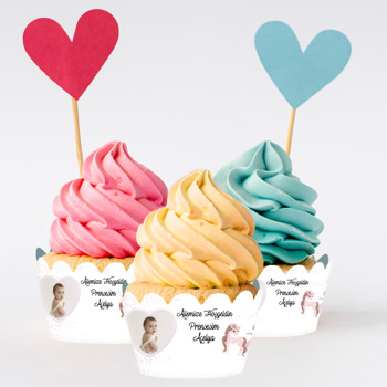 Balerin ve Pembe Unicorn Temalı Cupcake Sargısı
