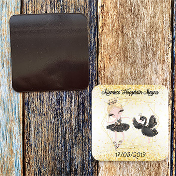 Balerin Ve Siyah Kuğu Temalı Kare Magnet