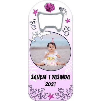 Balina ve Pembe Fon Temalı Uzun Magnet Açacak