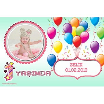 Balon Temalı Doğum Günü Magneti