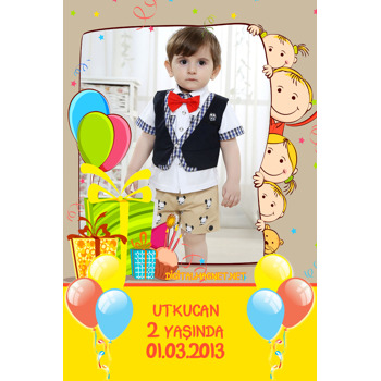 Balon Ve Çoçuk Temalı Magnet