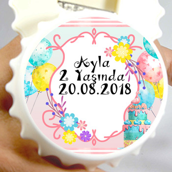 Balonlu Flamingo Temalı Kapak Şekilli Magnet Açacak