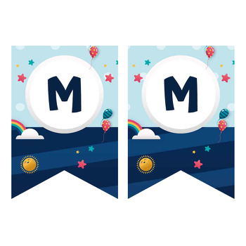 Balonlu İkiz Erkek Temalı Flama Banner