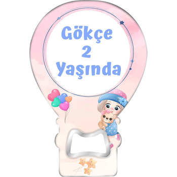 Balonlu Kız Çocuk Temalı Balon Magnet Açacak