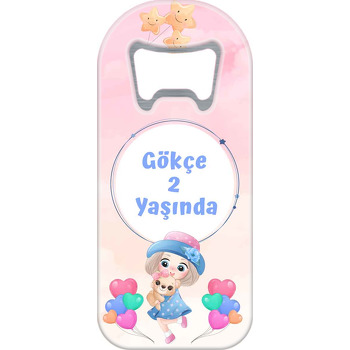 Balonlu Kız Çocuk Temalı Uzun Magnet Açacak