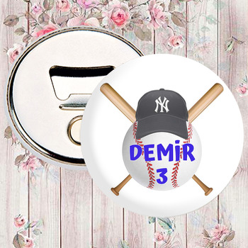 Baseball Topu ile Şapkası Temalı Magnet Açacak