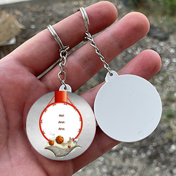 Basketbol  Temalı Daire Plastik Anahtarlık