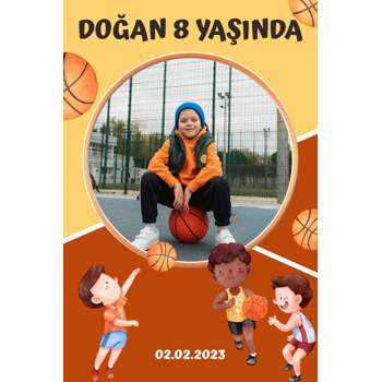 Basketbolcu Temalı Doğum Günü Afiş