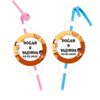 Basketbolcu Temalı Pipet ve Kartı