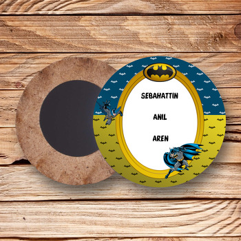 Batman 2 Temalı Ahşap Daire Magnet