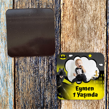 Batman ile Gotham Şehri Temalı Kare Magnet