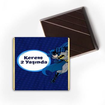 Batman Lacivert Fon Temalı Çikolata Sargısı